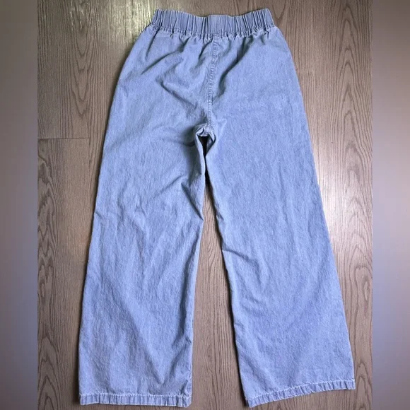 Women’s High Waist Wide Leg Light Blue Jeans 100% Cotton Size Medium - Picture 3 of 13